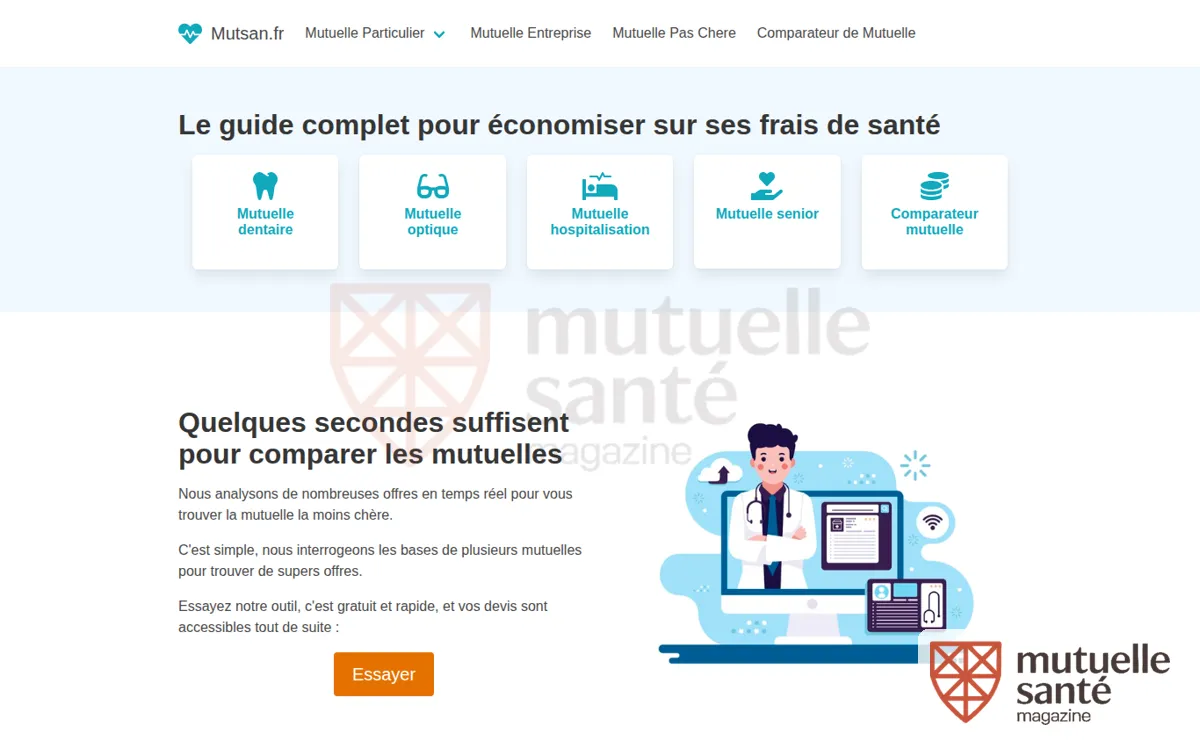 Capture : Comparateur & Devis Mutuelle Santé Pas Cher – Réponse 30 Secondes